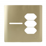 Placa p/ 1 Interruptor + 3  Tomada 4x4 - Novara Dourado
